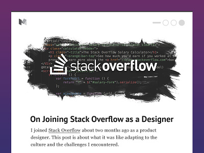 Article Mockup article blog code layout medium remote stack overflow syntax typography