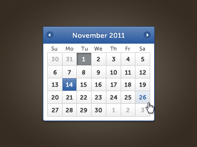One Fine Date Picker blue calendar date datepicker museo range sans ui