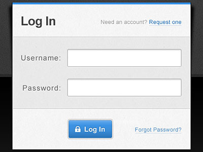 Sign In arial blue form gray log in login password sign in submit username