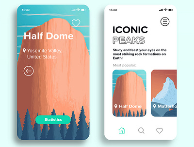 Iconic peaks App app branding design flat graphicdesign icon illustration ios ui ux
