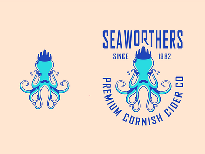 Seaworthers Octopus Cider Logo branding design illustration logo