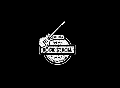 Rock 'n' Roll badge branding design icon illustration illustrator logo sticker vector