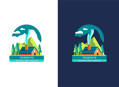 Yosemite Lodging badge branding cabin design nationalpark usa vector yosemite