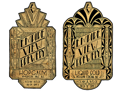 Empire View Brewery beer home brew illustration label lettering
