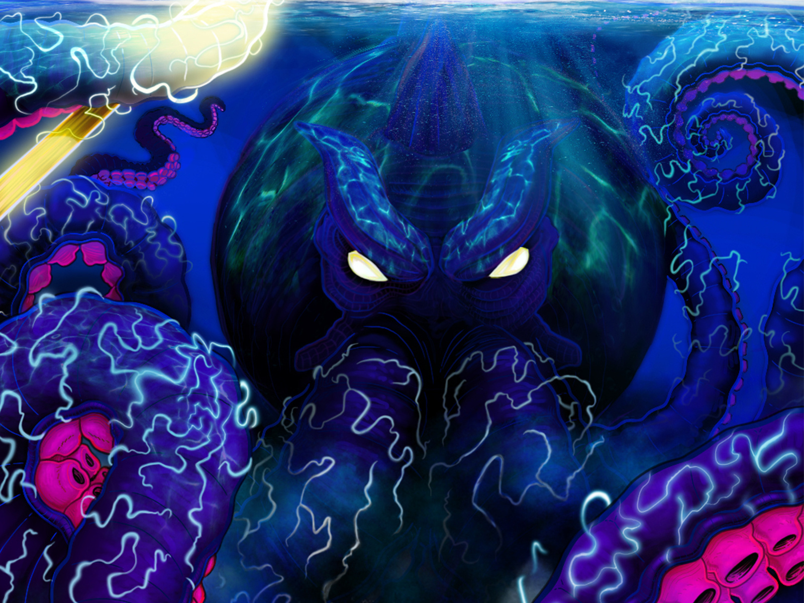 Lightning Kraken by James Mitchell on Dribbble