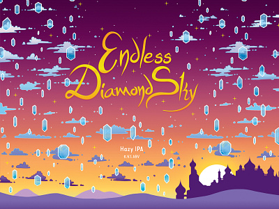 Endless Diamond Sky Beer Label branding