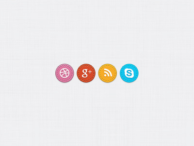 Hand Stitched Icons Dribbble circles hand stitched icons sewn social media ui