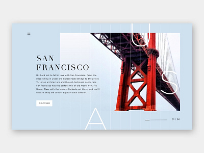 Exploration | Destination guide 02 editorial grid layout minimal sanfrancisco serif travel type ui visual visual design web webdesign website