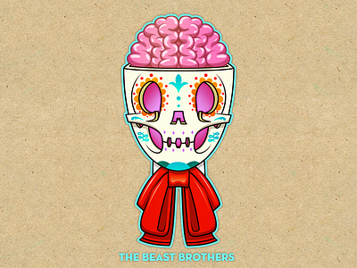 Brain Calavera brain calavera folk illustrator mexican mexico skull vector