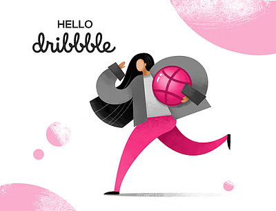 Hello dribbble! debut design dribbble invite hello dribble illustration