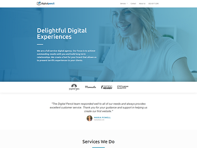 Digital Pencil Home Page agency australia layout webdesign