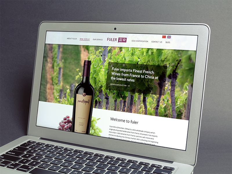 Website for Fuler Wine Whoesaler wine website ui clean bootstrap wordpress design woof web studio