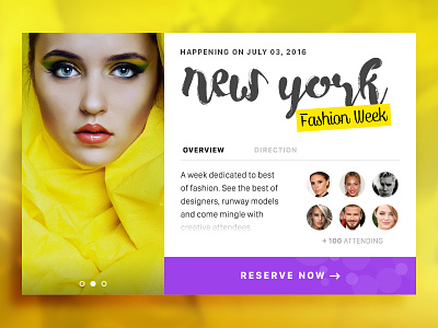 Concept for a Event Card concept dashboard ecommerce event card fashion card material modern newyork fashion week product card typography yellow