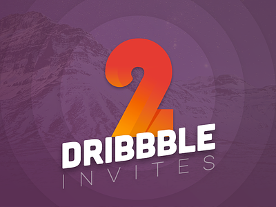 Dribbble Invites 2d dribbble illustration invitation invites number two typography