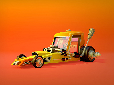 CarToon : The Racing Car 3d 3d art 3d artist c4d car cinema4d design dribble dribbleartist drive illustration lowpoly race racing toy