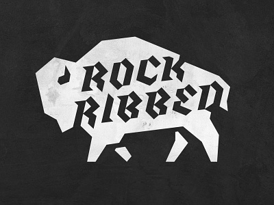 Rock Ribbed Logo animal apparel bison bold buffalo rock rugged shadows sharp strong united states of america usa