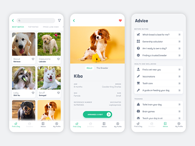 BestFriend iOS App app design dog puppy ui uiux