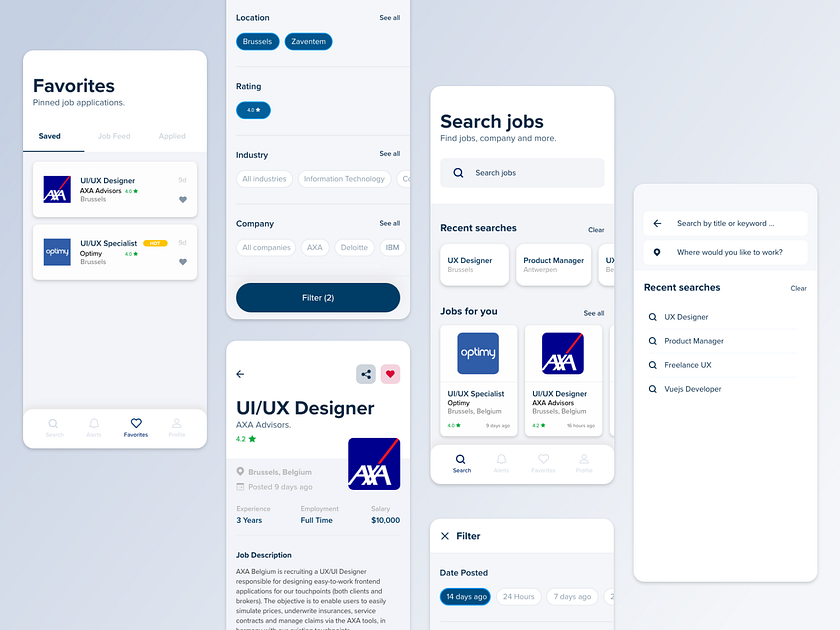 Mobile App Concept - Vacancy Application, UI/UX Redesign by uxninja on ...