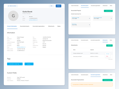 Contact Management - Mockups concept design contact dashboard management app redesign ui ui design ux design web webapplication