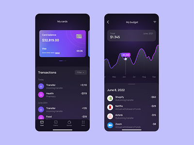 Online bank: mobile design, finance, mobile app