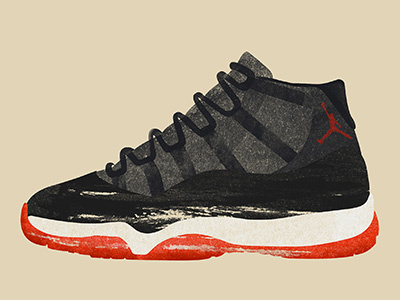 Jordan XI - Black / Red (Breds) breds illustration jordan jumpman nike sneakers