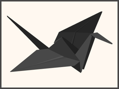 Black Origami Crane black crane illustration origami