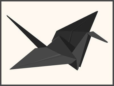 Black Origami Crane