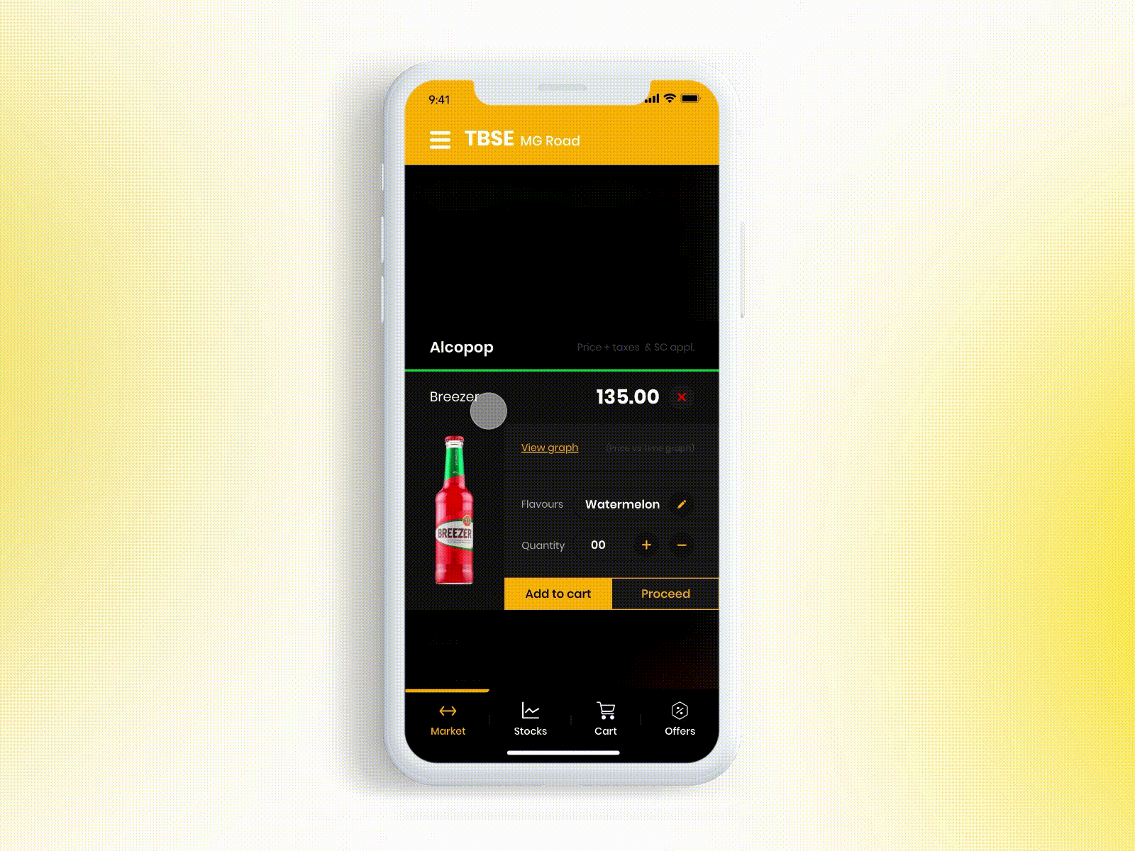 The Bar Stock Exchange - Stock Market Bar bar conceptualized dark mode happy hours pub stocks tourists ui user experience user interface ux visual design