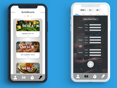 Fitness App - mock up1 app iphonexs mockup psd mockup sketch uidesign