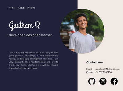 Portfolio Landing Page clean cv design landingpage resume ui web