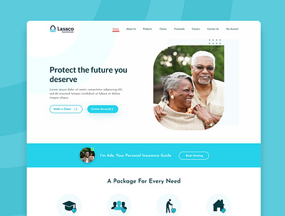 lasaco concept design for insurance firm. app branding design fintech webdesign website