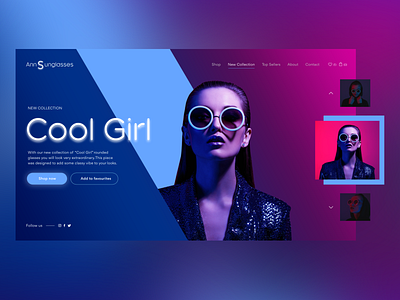 Main Screen for New Collection cartpage colors composition concept figma layout mainscreen productpage sunglassesconcept ui uidesign uiux userinterface web webdesign