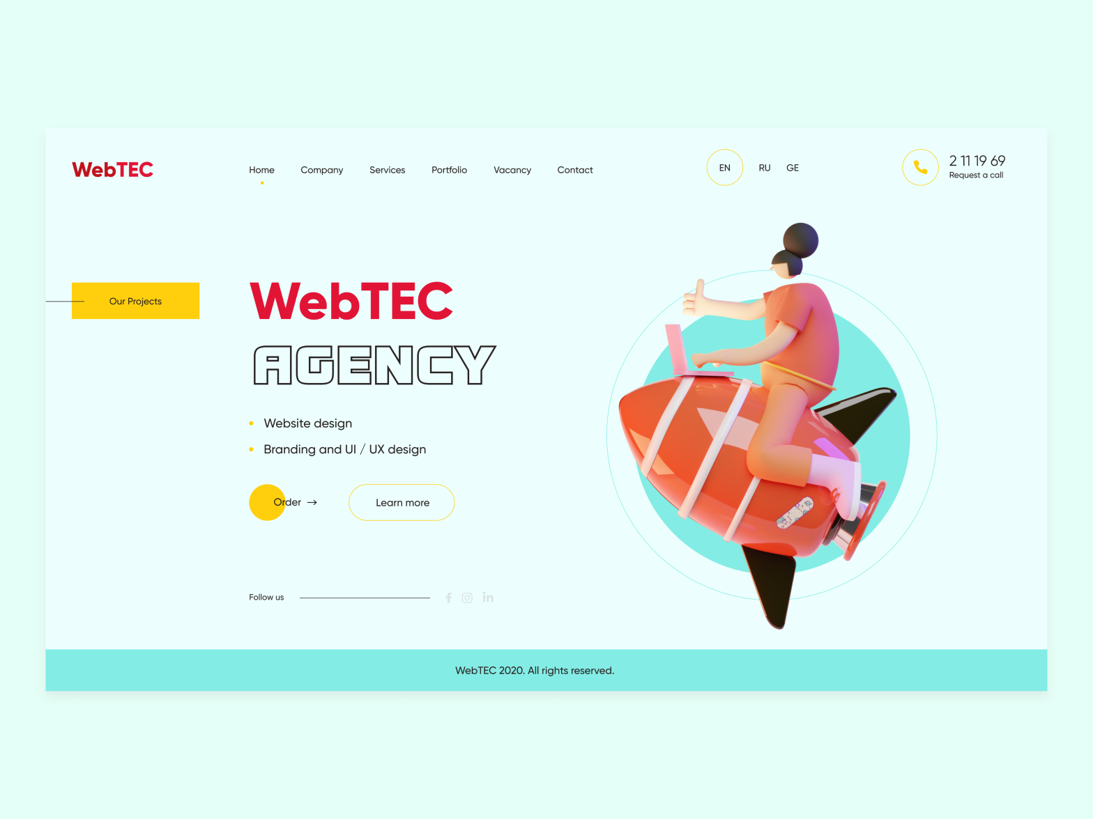 Test task for web design / UI & UX / Branding Agency by Ana Miskarian ...