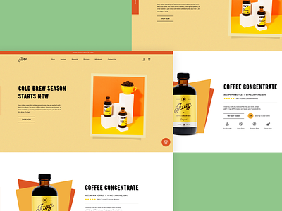 Javy Coffee Main & Product Screen Retro Redesign bottle bright coffee creative delivery drinks ecommerce main old online shop product redesign retro test ui ui design web