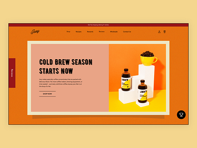 Javy Coffee Main Screen Retro Redesign (part 2) bright coffee concept delivery drinks ecommerce main main screen online shop redesign retro ui ui design ui ux web web design