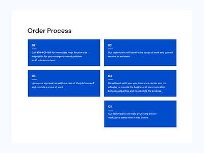 Order Process Screen atlanta blue call company figma hire interface design landing mold mold removal order order process process redesign service ui ui design ui ux web design website