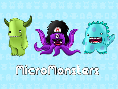 Micro Monsters character design cute illustration monsters