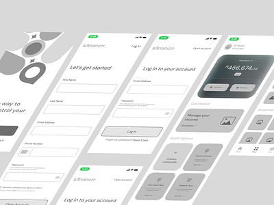 Fianancrr App - Case Study Wireframe