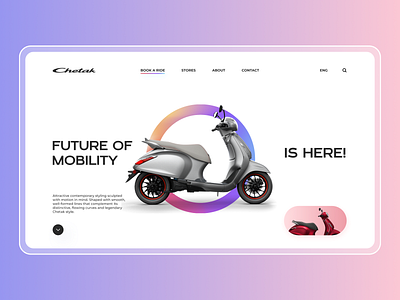 Chetak Scooter Landing Page bike branding chetak color design electric flat gradient hellodribbble hero page landing page minimal scooter shot ui web web design website