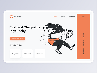 Chai Point Landing Page bangalore branding chai design flat illustraion landingpage minimal tea ui web webdesign