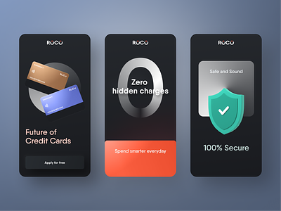 ROCO Credit cards - Web mobile view