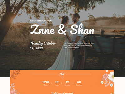 Wedding Invitation Landing Page design figma landing page minimal template ui website wedding