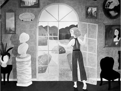 Georgie 40s character design england film noir illustration mystery vintage