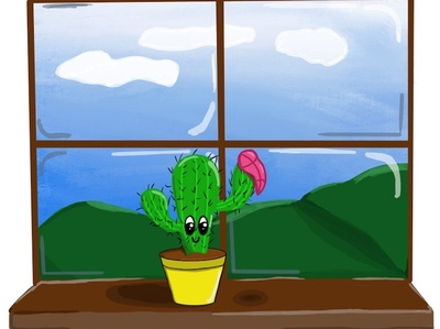 Let's Play cactus debut illustration plants procreate