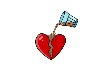 💔 + ☕ = ❤️ chai design graphic heart illustration koni