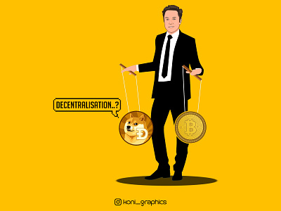 Decentralization..? bitcoin creative crypto cryptocurrency doge coin elon musk graphic illustration koni graphics vector vector art