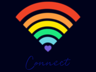 PRIDE connect design graphics koni lgbtq logo loveislove pride pride month rainbow spreadlove wifi