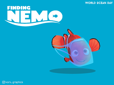 World Ocean Day creative design finding nemo graphics illustration koni world ocean day