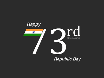 Indian 73rd Republic Day creative design flag freedom graphics illustration indian indian flag koni republic day