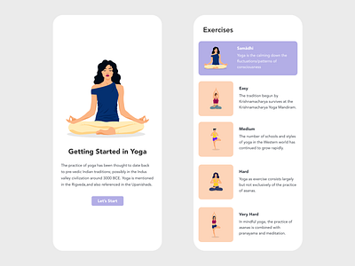 Yoga adobe xd app app design beautiful clean design fitness fitness app flat flat design health health app minimal orange prototype ui violet yoga yoga app